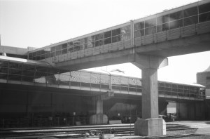 The Skywalk - Pedestrian Walkway over the train tracks at Union Station linking Union to the Rogers Center (formerly known as the Skydome)