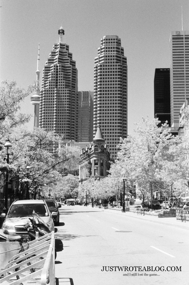 The Toronto Flatiron is much smaller than the one found in New York City.