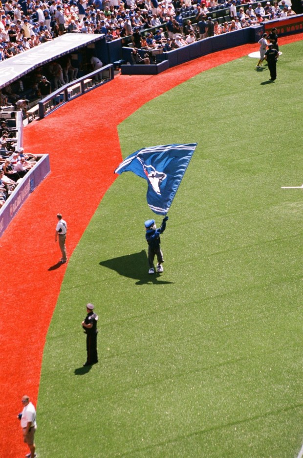 What is a Jays game without our mascot, BJ?