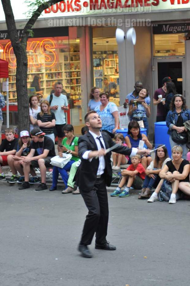 Nathaniel Rankin warming up the crowd with a few tricks.