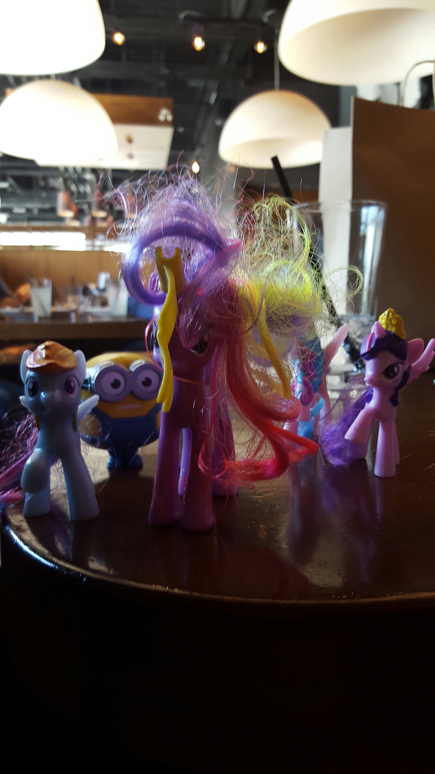 wp-1439388221391 My god-daughter's collection of My Little Ponies, and a Minion.