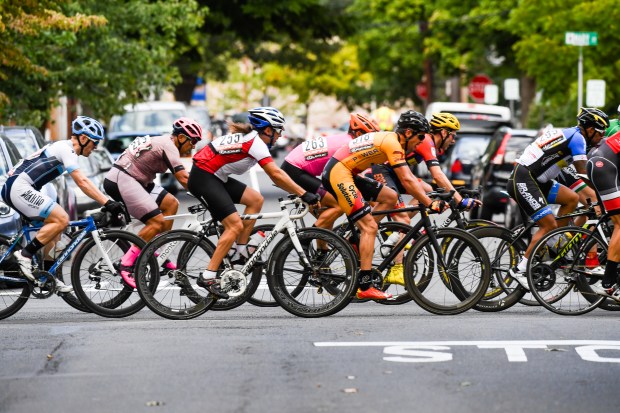 Men's Amateur Racers speeding through the streets of Doylestown